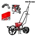 Chapin 8701B Garden Push Seeder Planter with 6 Seed Plates for up to 20 Varieties of Seeds, Zinc Plow Blade, Row Marker, Powder Coated Steel Frame, Red/Black