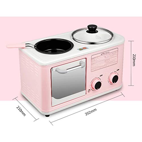 NXYJD 3-in-1 Deluxe Frühstück Station, Rosa Frühstück Bahnhof Toaster mit Timer, Griddle, Medium (Color : Blue) – Bild 3