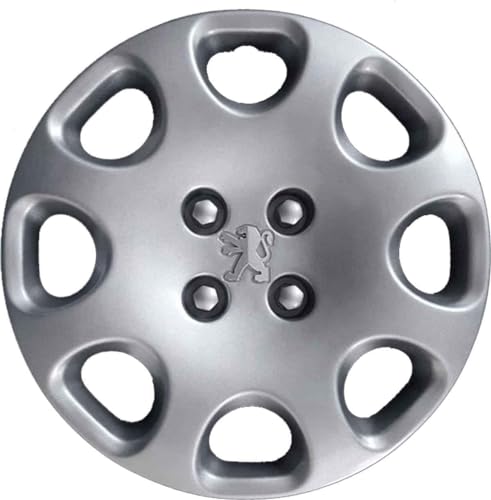 Juego de 4 tapacubos adaptables – para Peugeot 307/107/207/308 / 407/1007 / 4007 / Tepee/Partner/Ranch – Diámetro 15' – No Originales