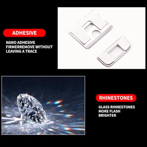 Image of Bling for Honda Car Accessory Electronic Brake and Automatic Parking Button Box Sticker Fit for 11th Gen Honda Accord Civic CR-V 2024. (Silver 8)