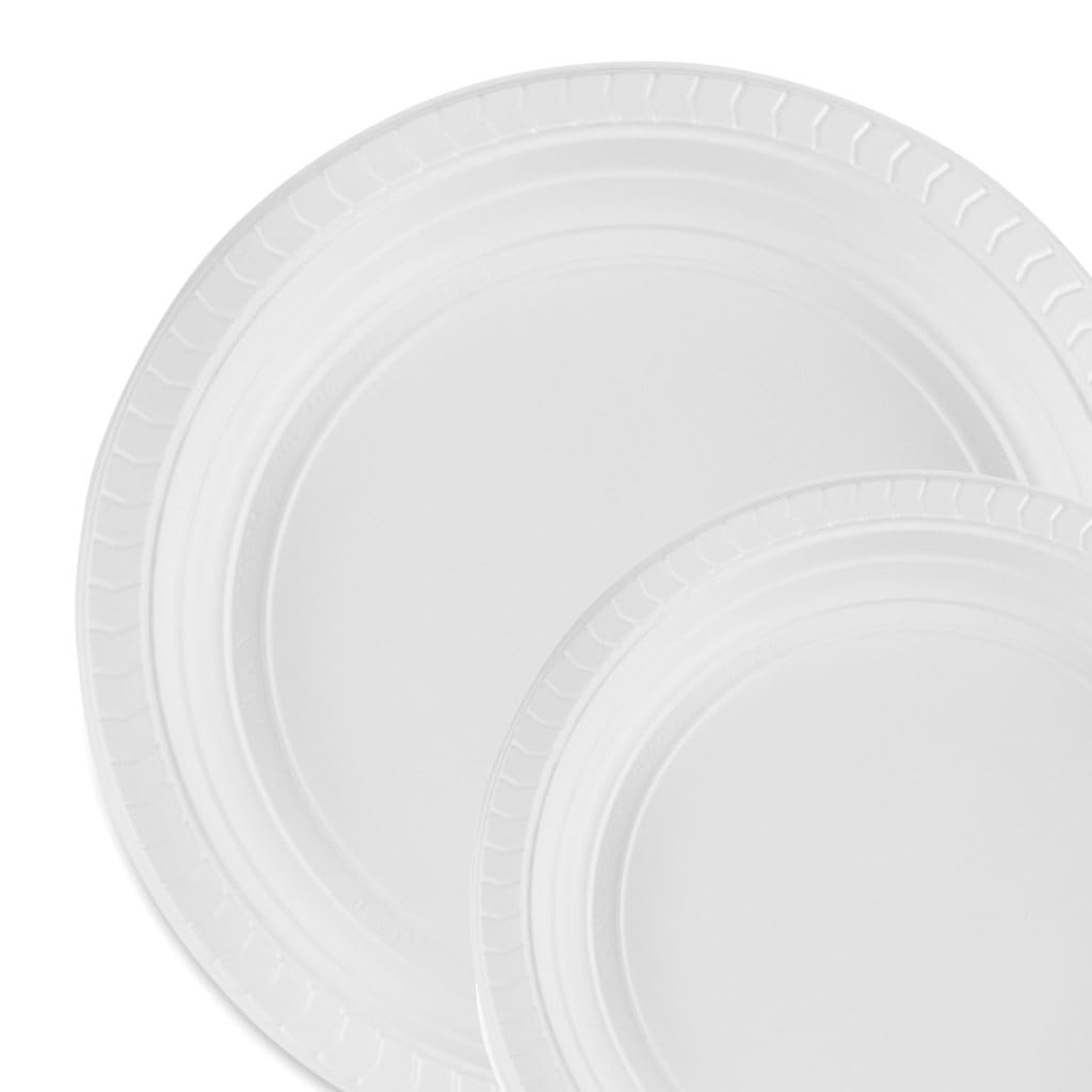Photo 1 of 10" White Plates - Case of 400 (4 packs x 100)