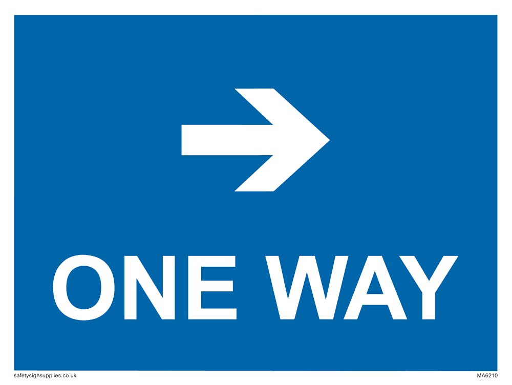 Pack of five - One way with right directional arrow Sign - 200x150mm - A5L