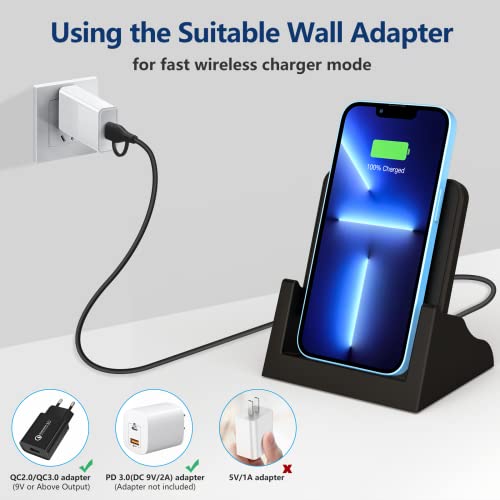 Image of COO Wireless Charger 15W Max Fast Wireless Charging Stand, Wireless Phone Charger for iPhone 14 /13 /12 /11 /X /XS Max /XR /8, Samsung Galaxy S22 /S21 /S20 /S10 /S9 /S8 /Note 20 /10 /9 Wireless Charging Pad