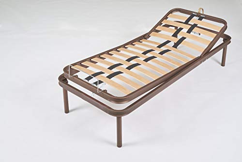 Generico - RETE SINGOLA TESTA/PIEDI ASOLATA TELAIO IN FERRO DOGHE IN MULTISTRATO DI FAGGIO. SISTEMA SNODATO MANUALE TESTA/PIEDI ARTICOLATO IN 2 SEZIONI (Ferro, 90x200 cm)
