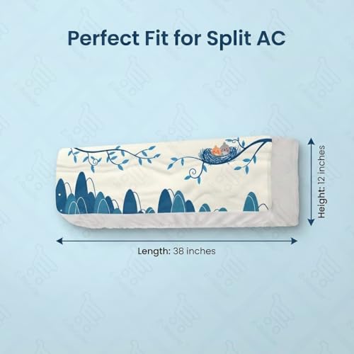 Image of Split AC Cover 1 ton, 1.5 ton to 2 Ton |Designer Digital Print Indoor AC Dust Cover | Stretchable Lycra Fabric | 38x12x9 Inch | Washable Polyester AC Indoor Unit Cover | Dust Dirt Resistant