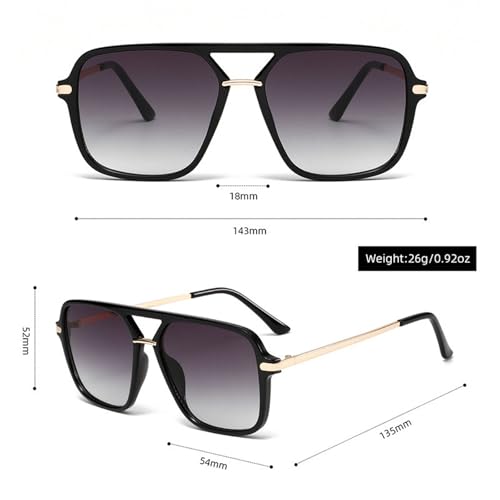 Retro Trendy Pilot Sunglasses for Women Men Gradient Sun Glasses Female Large Square Pilot Shades UV400 Protection3