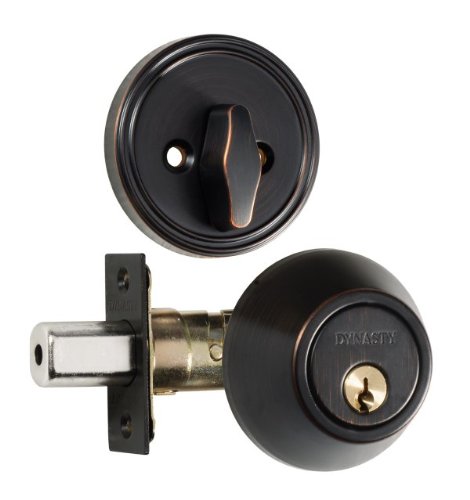 Dynasty Hardware DB-100-12P Single Cylinder Deadbolt, Aged Oil Rubbed Bronze