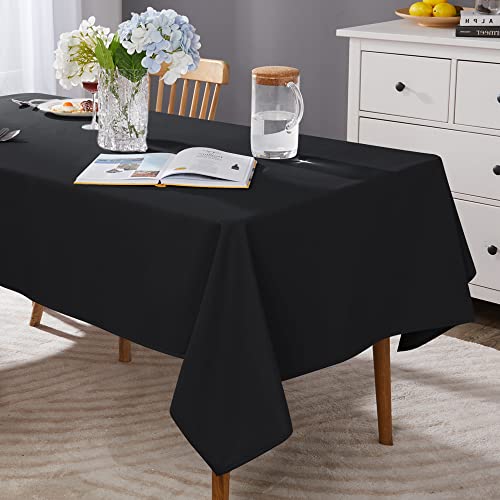 Deconovo Tischdecken Schwarz 130 x 280 cm Abwaschbar Fleckschutz – Ansicht 3