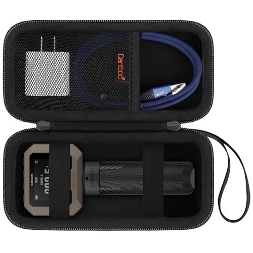 Canboc Hard Case for Garmin Xero C1 Pro Compact Chronograph, Mesh Pocket fit Cable, Charger, Power Bank, Black+Black (Case Only)