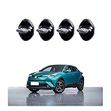 CDEFG [4 PCS] CHR C-HR 2016-2020 Acero Inoxidable Auto Türschloss Cobertura Door Lock Cover Accesorios Türverriegelung Cobertura (Negro)