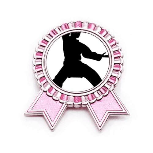 Broche arts martiaux chinois Shaolin rose un cadeau original en métal