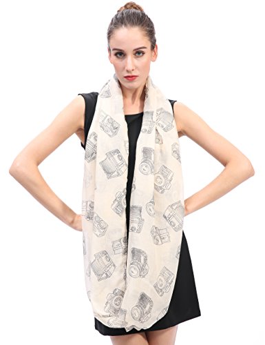 Lina & Lily Vintage Camera Print Women's Infinity Scarf Lightweight3