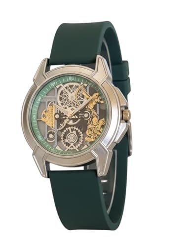 Image of Shree Ram Skeleton Watch, Ayodhya Mandir Theme, Mechanical Look Quartz, Stainless Steel Metal Bracelet, Round Dial with Deity Engraving for Man and Boyes