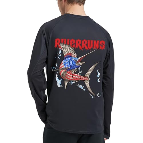 Riverruns UPF 50+ Fishing Shirt Men's - Sun Protection Performance Tee With Thumb Holes