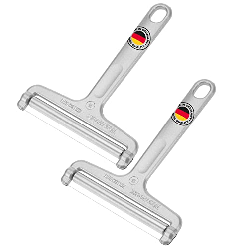Westmark 2 Coupe-fromages avec Rouleau et Fil de coupe, épaisseur de coupe variable, Acier inoxydable/aluminium, Rollschnitt, Argenté, 710022E3