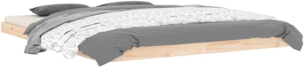 Low Platform Bed Frame, Queen Floor Bed Frame with Sturdy Slat Support, Japanese Style, No Box Spring Needed (Brown, 160x200 cm)