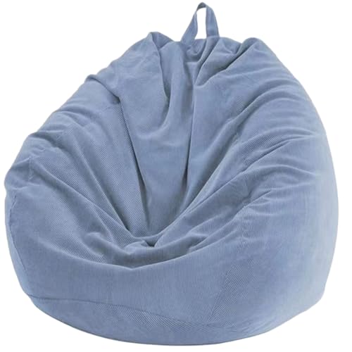 Highdi Puff Salon Adulto 100 x 120 CM Sin Relleno, Grande Puff Gamer - Material de Pana, Duradero y Cómodo, Azul Oscuro Gigante Bean Bag Chair para Salón, Dormitorio y Sala de Juegos