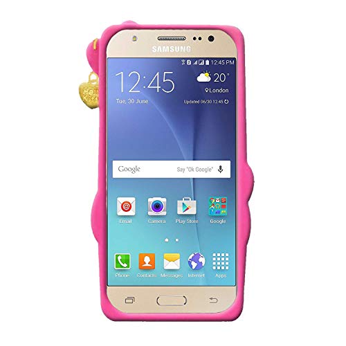 Image of Unirock Hello Kitty Back Case Cover for Samsung Galaxy J7| 3D Cute Hello Kitty Case |Soft Silicone Rubber Back Cover with Pendant Kitty Cover for Samsung Galaxy J7 (Pink)