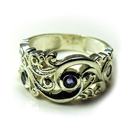 Bague iolite naturelle et argent pour sublimer vos tenues de bureau et soirées