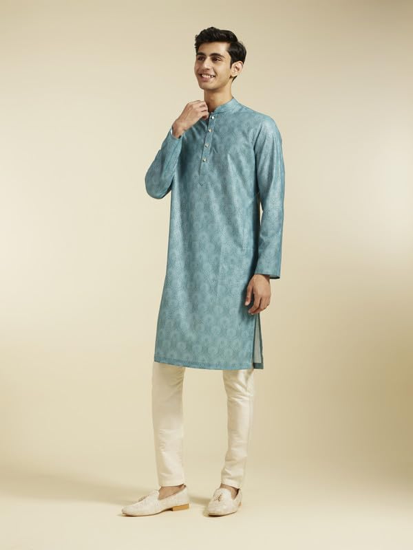 Image of DIWAS BY MANYAVAR Men's Cotton Blend Printed Kurta (1pc)