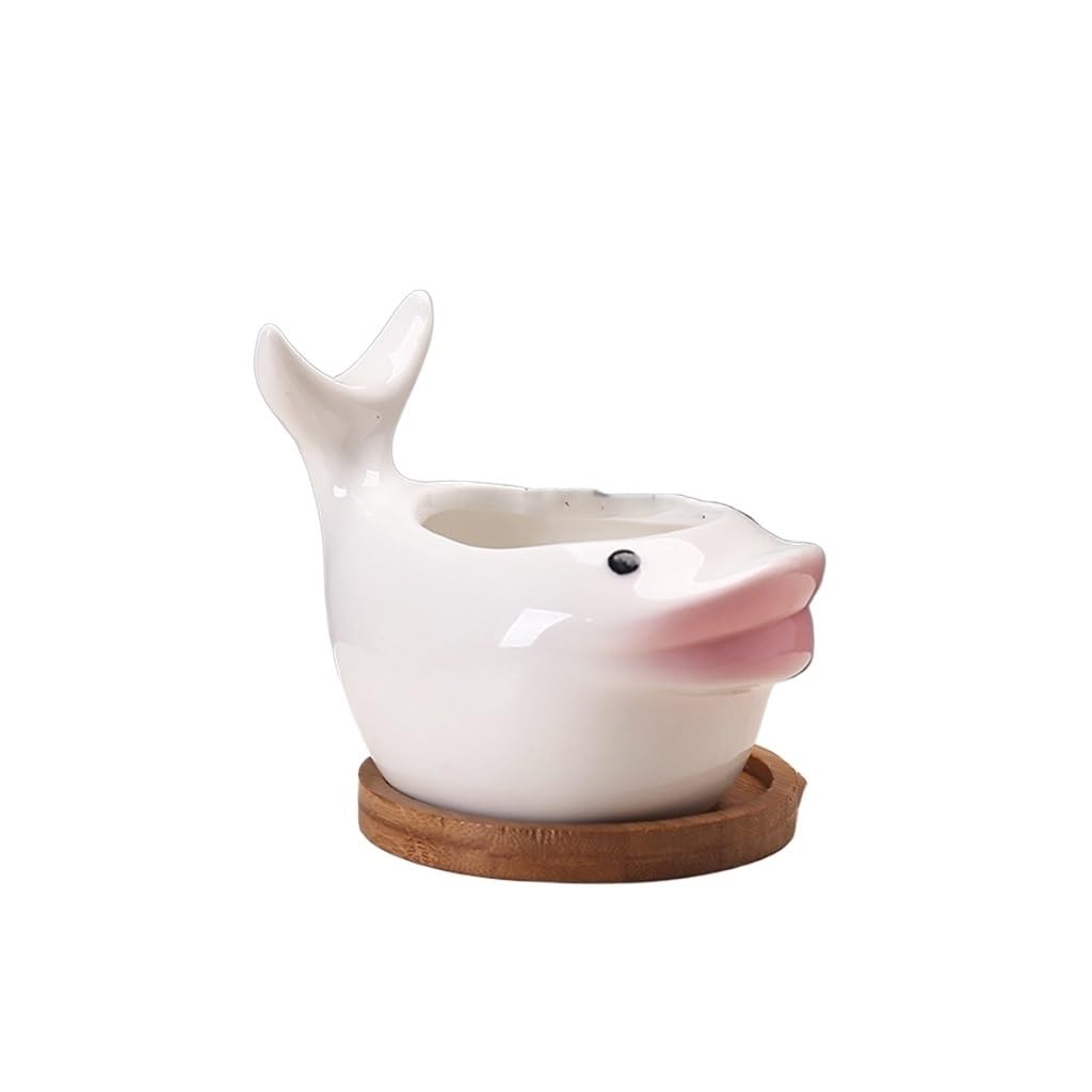 GELASIGE Flower Pots Bigmouth Succulent Flower Pot, Ceramic Flower Pot, Balcony Flower Pot, Suitable For Garden Outdoor Flower Pots(A)