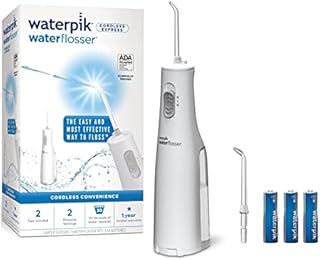 Waterpik Cordless Water Flosser, Battery Operated & Portable for Travel & Home, ADA Accepted Cordless Express, White WF-02