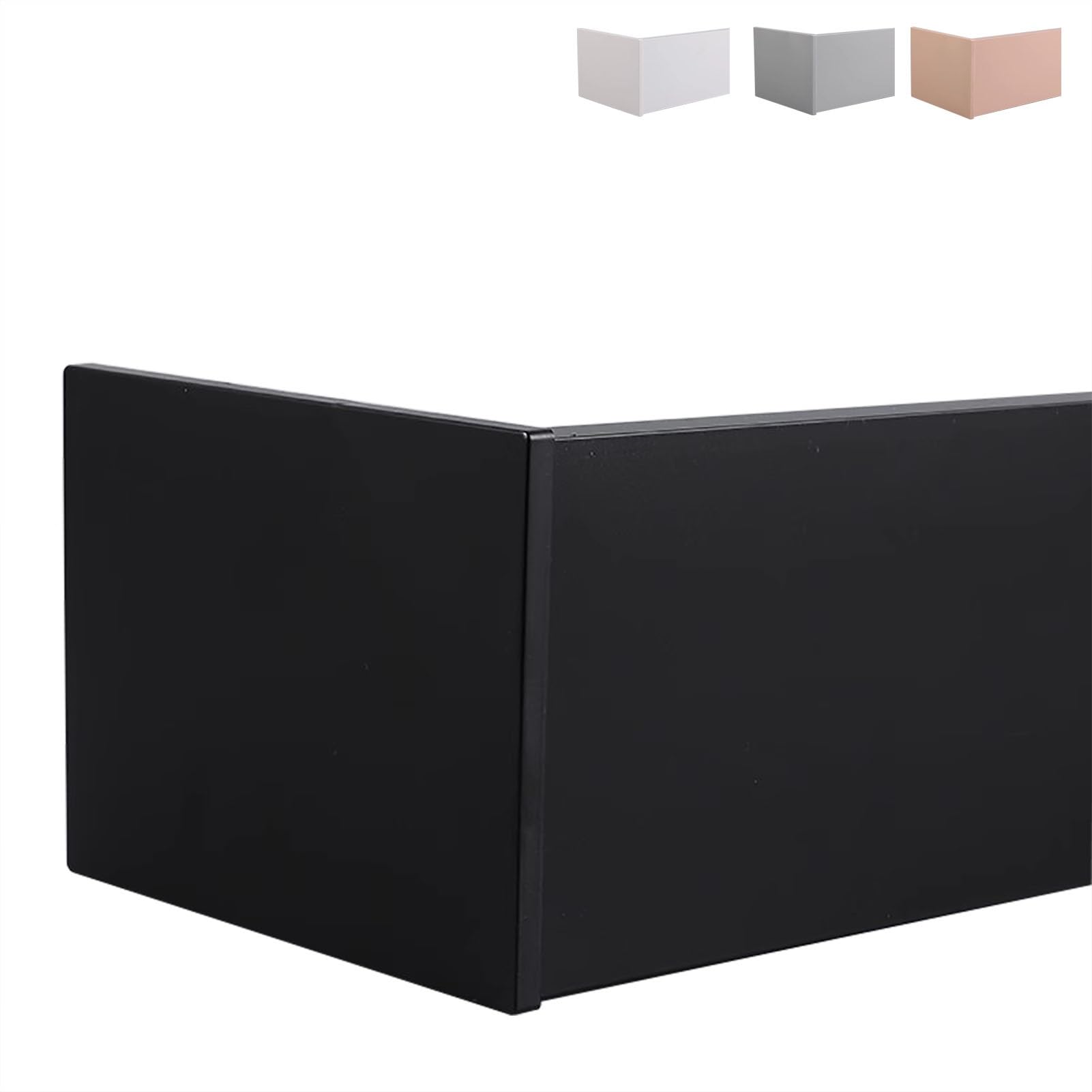 Oracra Curtain Pole Ceiling Curtain Pelmet Box without Track, 5ft 8ft 10ft 12ft 14ft 15ft 16ft 20ft Blackout Window Cornice Valence, Shower Curtain Rail Board, 4 Colours(Black,5.5m/18ft)