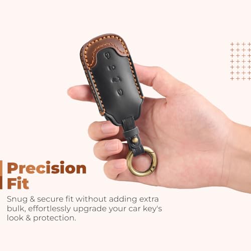 Image of keyzone Leather Key Cover for Tata Harrier, Safari, Sierra, Curvv, Curvv EV Smart Key.