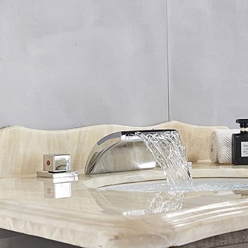 Mitigeur lavabo 3 trous chromé à cascade pour salle de bains rétro chic
