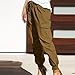 asntrgd Adjustable Cargo Pants Women Casual Drawstring Work Joggers Elastic Low Rise Trousers Yoga Sweatpants with Pockets