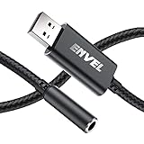 ENVEL USB to 3.5mm Jack Audio Adapter,External Stereo Sound Card for PS4/PS5/PC/Laptop, with...