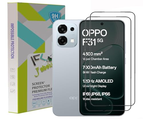 Image of FabeKee Tempered Glass Screen Protector Compatible For Black Cellphone With Edge To Edge Coverage And Easy Installation Kit (Transparent, Oppo F31 5G)