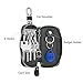 BAKUN Compact Zipper Leather Car Key Case, Key and Card Holder Key Organizer Wallet, With 6 Hooks(Black)