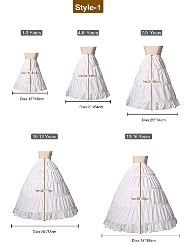 image for BEAUTELICATE Girls Petticoat 100% Cotton Crinoline Underskirt for Kids
