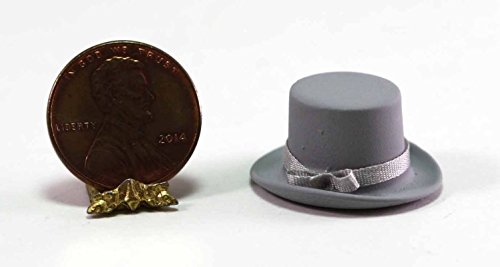 Multi Minis Dollhouse Miniature Gray Victorian Top Hat