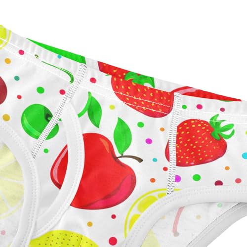 CHIFIGNO Colorful Fruits White Briefs for Boys Soft Cotton Underwear Little Boy Breathable Underwear Briefs4