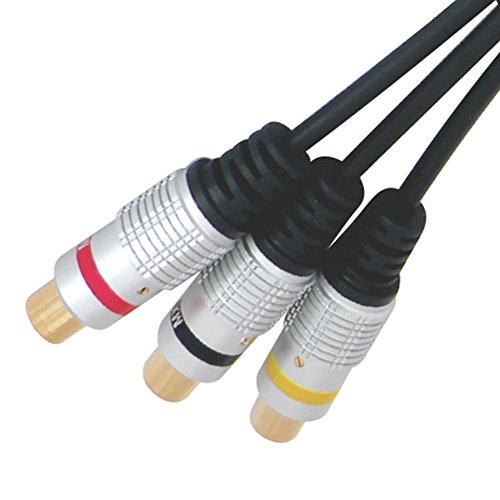 Image of MX 3.5 mm 4-Pole (TRRS) to 3 RCA Female AV Adapter Cable - Stereo Audio + Video Connector for Camcorders, TVs, Media Players & AV Equipment | Compact