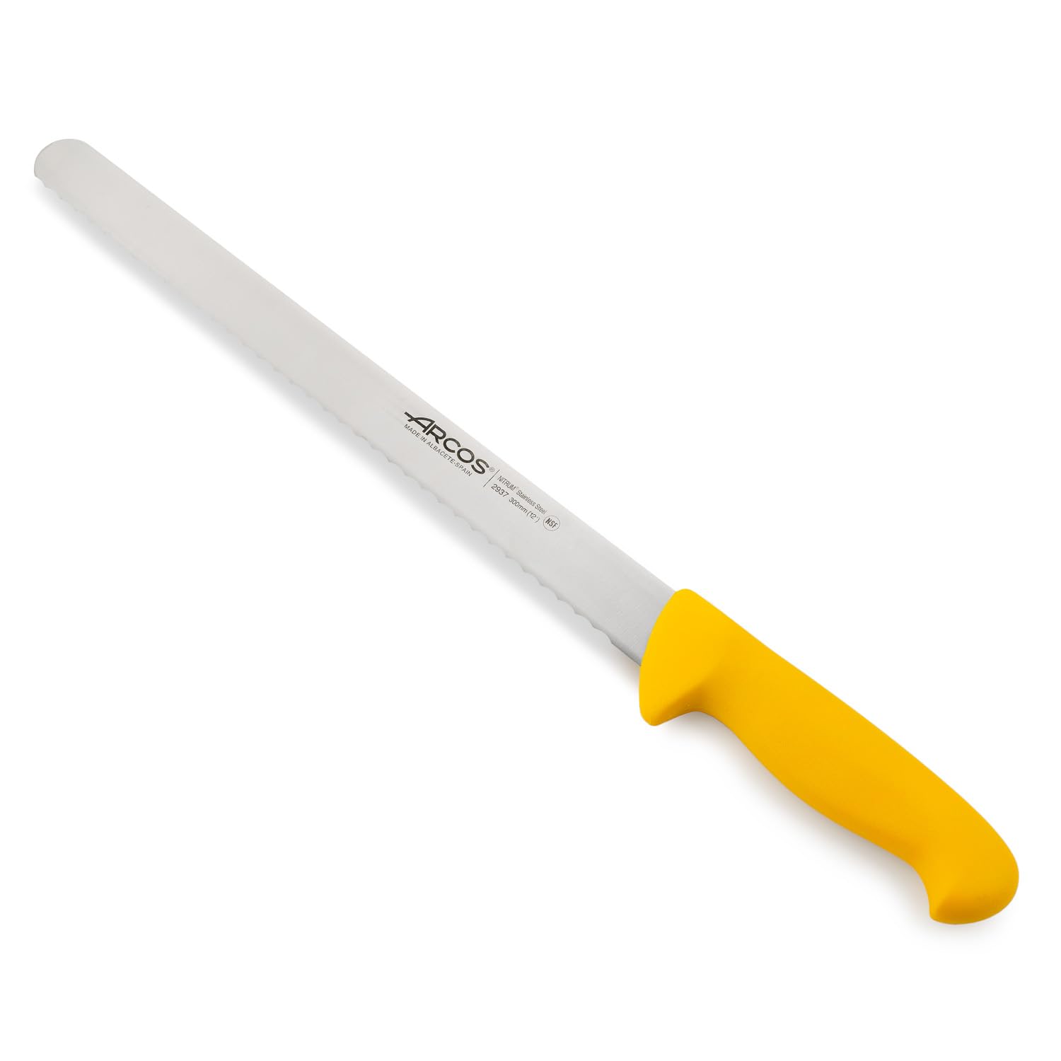 Arcos Serie 2900 - Coltello Pasticceria Coltello Torta - Lama Acciaio Inossidabile Nitrum 300 mm - Manico Polipropilene Colore Giallo