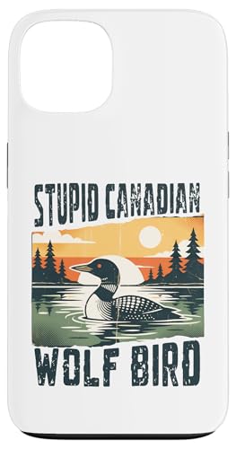 Stupid Canadian Wolf Bird Funny Loon Animal Meme Retro �X�}�z�P�[�X iPhone 13 �p