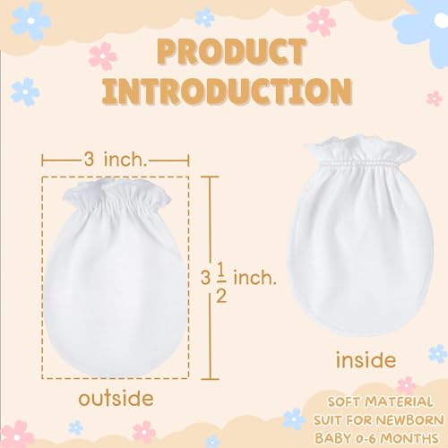 image for RATIVE Newborn Baby Cotton Gloves Sleep Sleeping No Scratch Mitten Mit