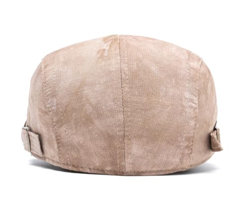 Image of Quanhaigou Unisex Denim Newsboy Hats Flat Ivy Gatsby Cabbie Driving Berets Hat Cotton Dad Cap for Men Women