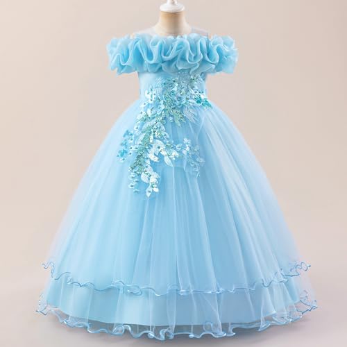 OBEEII Pageant Dress for Girls Floral Wedding Junior Flower Girl Bridesmaid Dress Princess Prom Party Ball Gown2