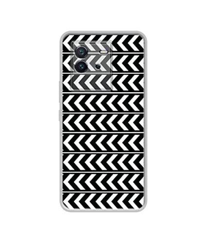 Image of Amazon Brand- Solimo Horizontal Arrow Texture Printed Silicon Soft TPU Back Case Cover Compatible for iQOO Neo 6 5G