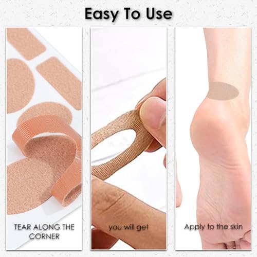 Image of 187 Pieces Moleskin Adhesive Pads for Feet Flannel Adhesive Pads 17 Sheets of 5 Shapes Blister Prevention Pads for Hiking, CJL240127206