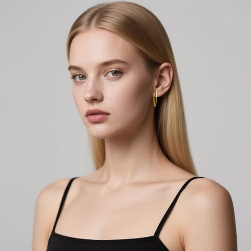 Reffeer Solid 925 Sterling Silver Stud Earrings Minimalist Bar Earrings with Chain Dangle Earrings For Women3