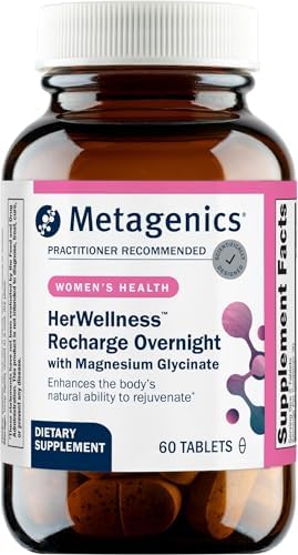 Metagenics HerWellness Recharge Overnight – Women’s Sleep Support with Chelated Magnesium, Holy Basil, Zinc & Vitamin C – Supports Relaxation, Stress & Sleep – Non-GMO & Gluten-Free – 60 Tablets