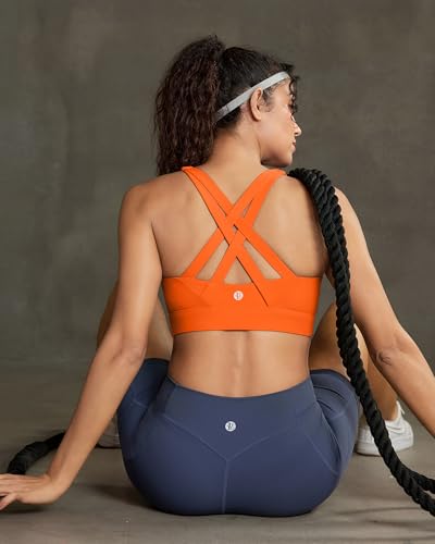 Image of RUNNING GIRL Sports Bra for Women High Support,Strappy Running Supportive High Impact Sports Bras with Sewn in Pads