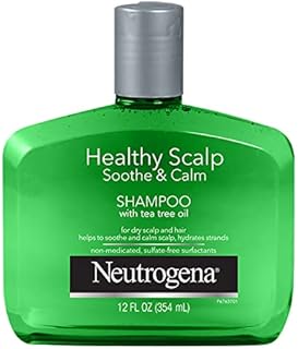 Neutrogena Soothing & Calming Healthy Scalp Shampoo to Moisturize Dry Scalp & Hair, with Tea Tree Oil, pH-Balanced, Paraben-Free & Phthalate-Free, Safe for Color-Treated Hair, 12oz