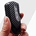 iJDMTOY Gloss Black Carbon Fiber Pattern Exact Fit Key Fob Cover w/Chrome Edging Trim Compatible with Volkswagen MK8 Golf/GTI, Skoda Octavia 3/4/5-Button Smart Key