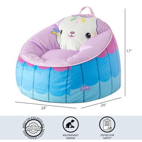 Idea Nuova Gabbys Dollhouse Hillside by pod Plush Kids Bean Bag Chair, 24\"x24\"x25\", Ages 3+ - Thumbnail 3